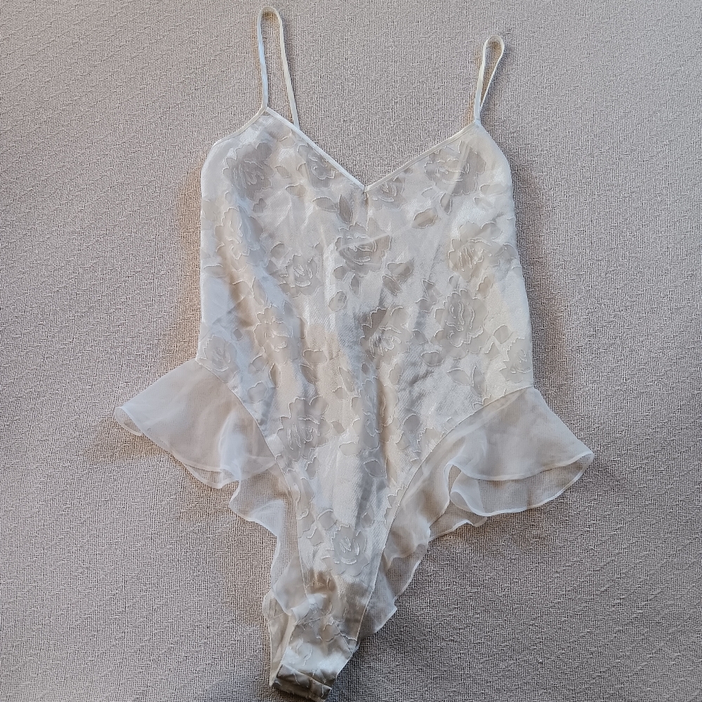 victorias secret ♡ vintage bodysuit gold label large coquette 80s 90s bridal - Picture 2 of 9